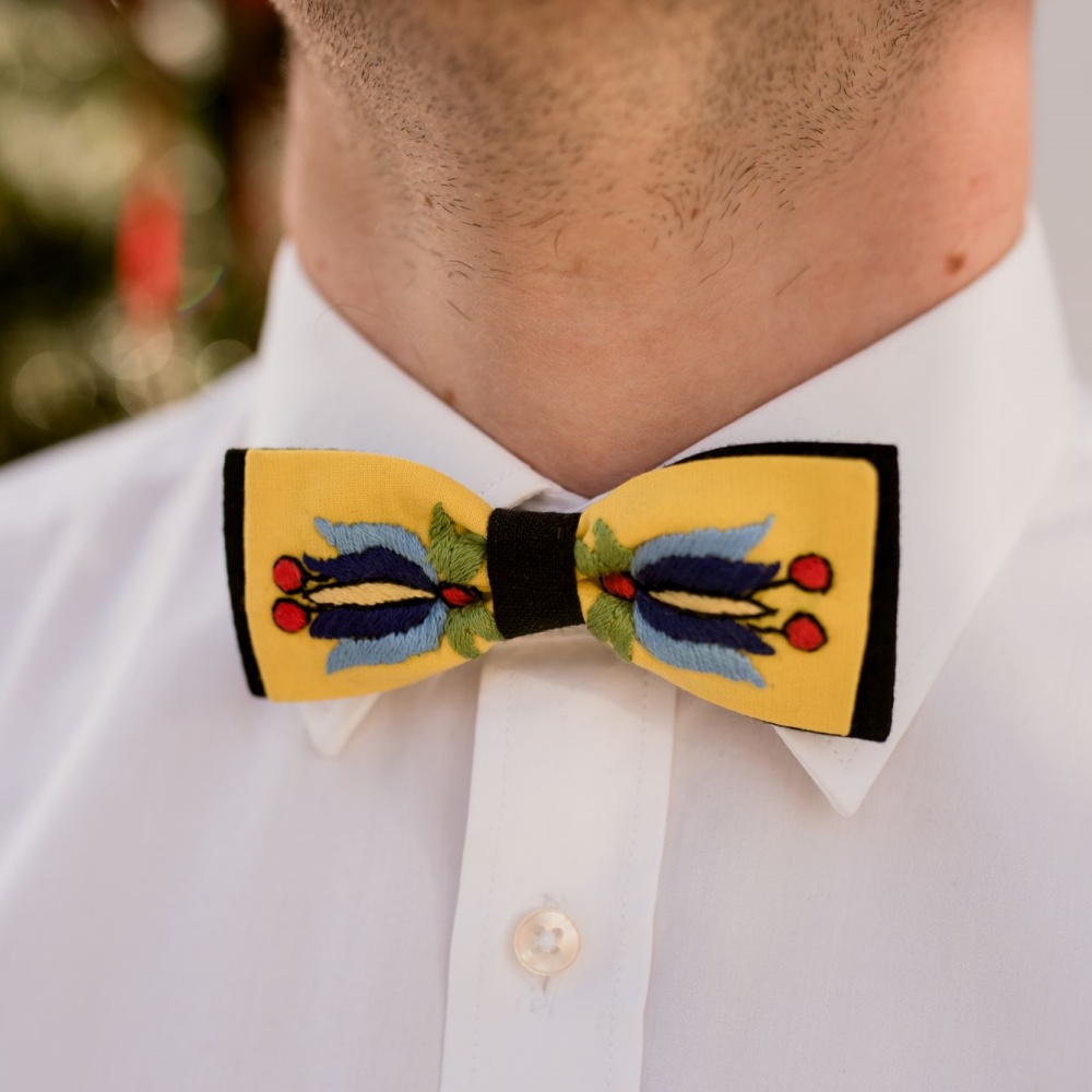 Muszka żółto-czarna Muszka „Fana” Czarno – żółta