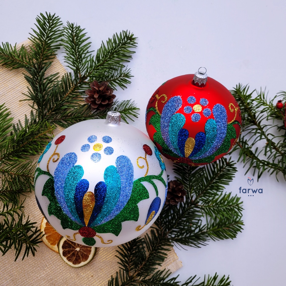 Bombki szklane brokatowe Bombki szklane brokatowe