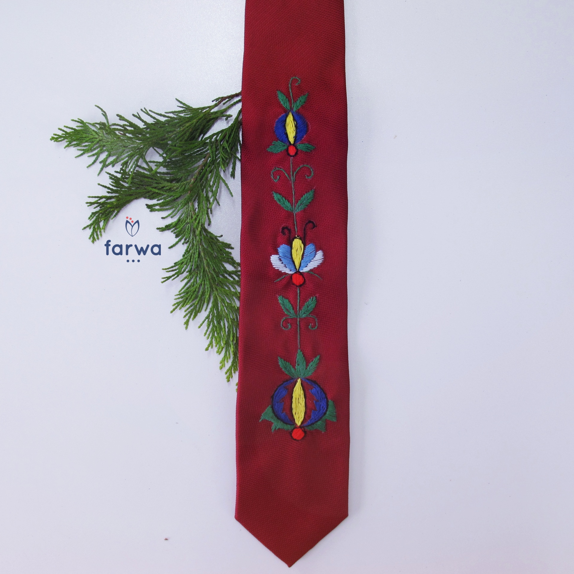 Krawat Kaszubski – czerwony