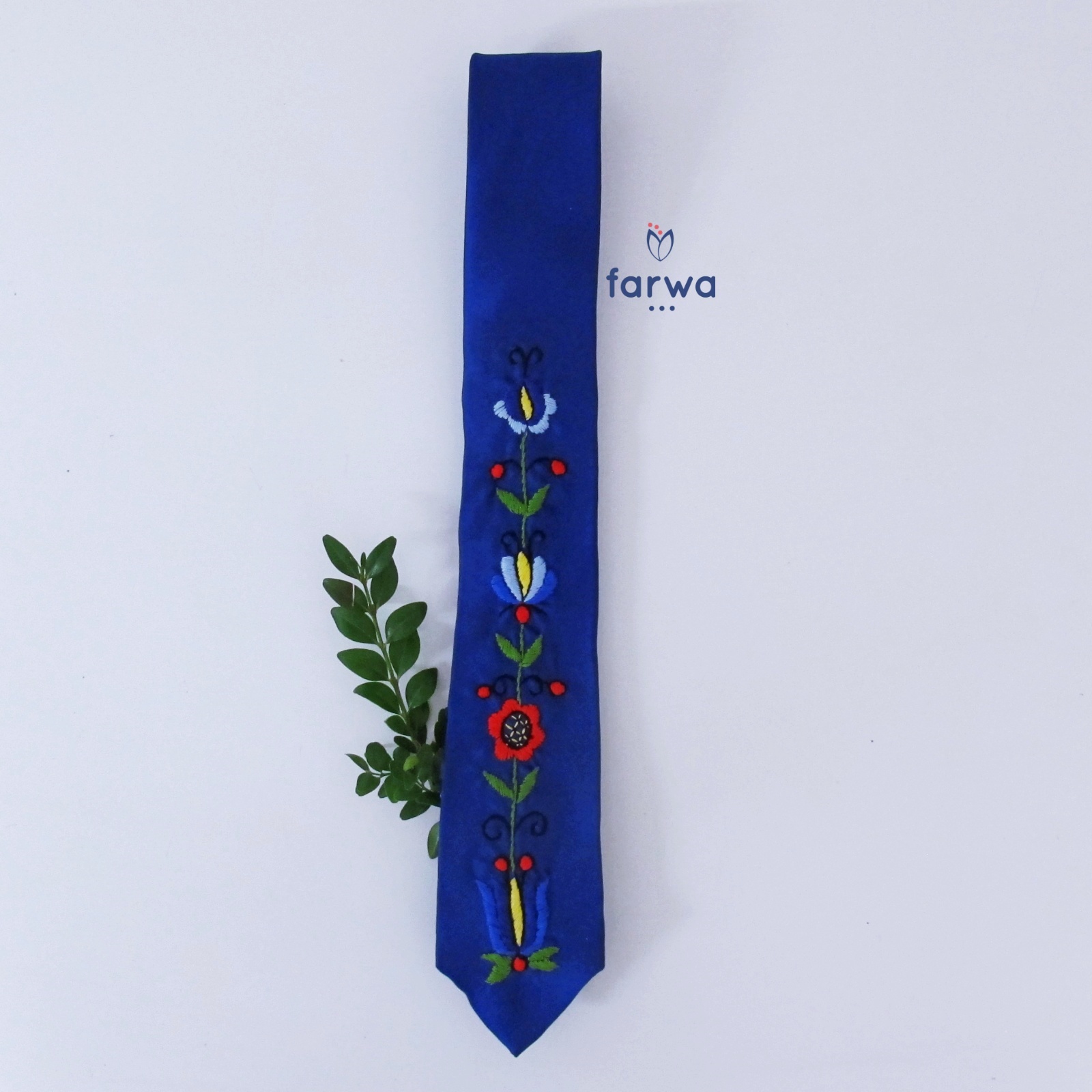Krawat Kaszubski – niebieski
