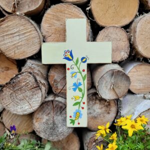 Krzyz zieolny haft wejherowski x