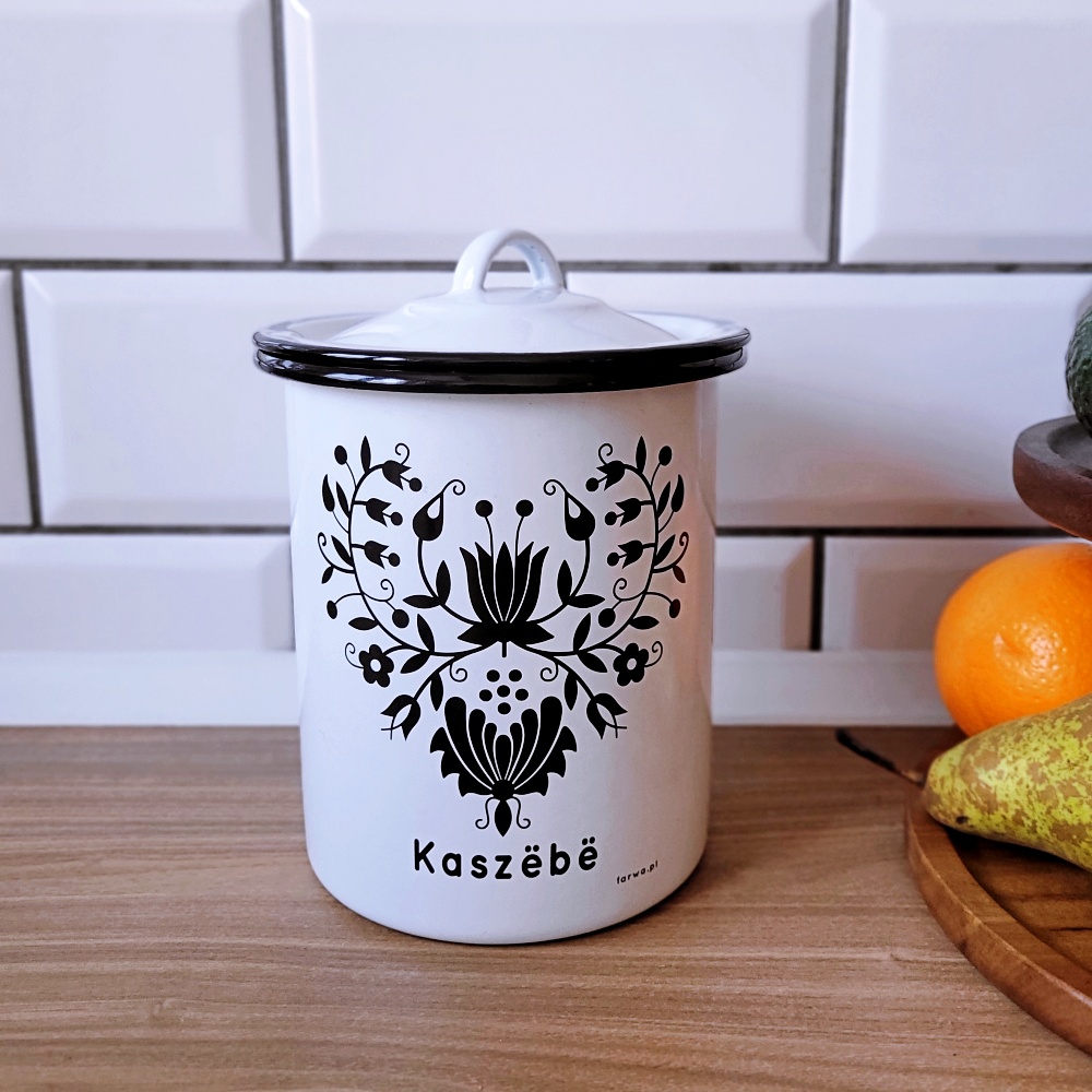Pojemnik emaliowany 1l Pojemnik „Serce” Kaszëbë – 1,7l