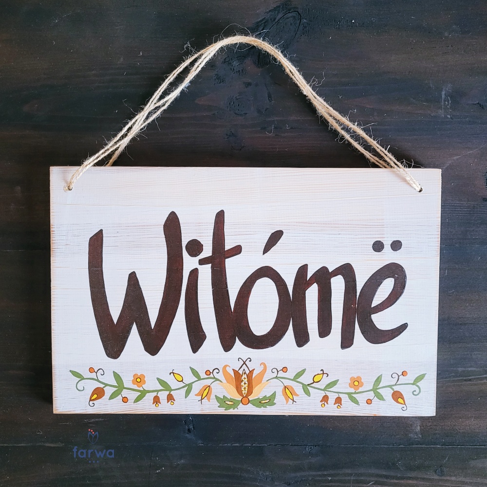 Tablica Witómë haft borowiacki Tabliczka „Witómë” haft borowiacki